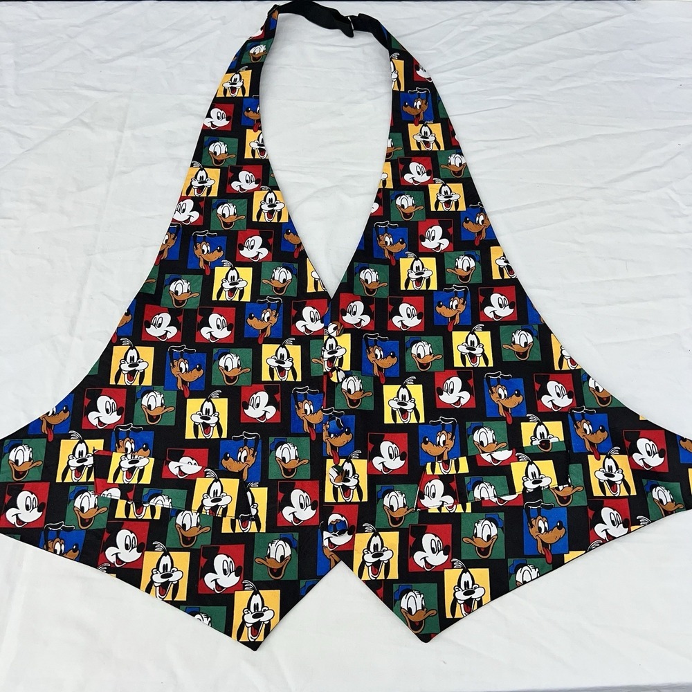 Mickey Mouse, Donald Duck, goofy, Pluto formal tuxedo vest Colorblock Disney EUC
